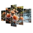 thumbnail image 2 of Designart "Wildflower by the River in Coral and Orange IV" Floral Metal Wall Decor Set, 2 of 5