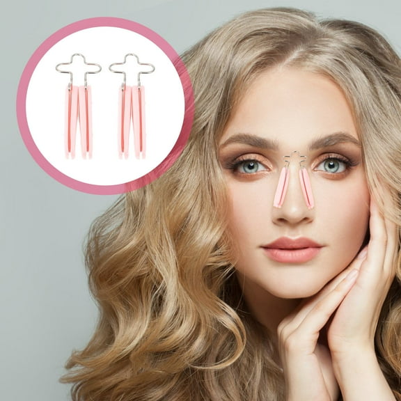 Yardwe 2Pcs Nose Shaper Clips Pink Silicone Ergonomic Design for Nose Lifting and Straightening Adults Daily Use