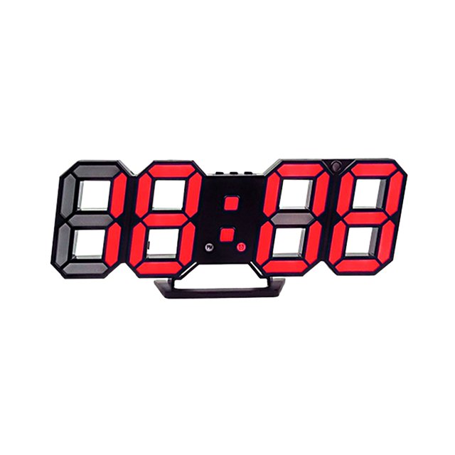 Reloj Despertador Digital, Reloj Electrónico de Pantalla Led Fotosensible 3D Automática, 23.5x9.3x1.8cm, Reloj Multifunción de Doble Propósito, Despertador de Luz