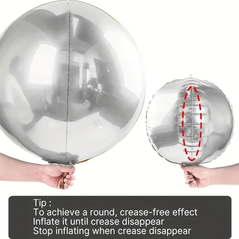 18pcs Silver Mirror Ball Balloon Set - Metallic Reflective Party Decorations with 18 Sizes, Mixed Colors, Perfect for Weddings, Birthdays, Christmas