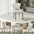thumbnail image 7 of EOP Modern Fabric Upholstered Dining Chairs Set of 6, Wingback Dining Side Chairs with Solid Wood Legs, Farmhouse Dining Room Chairs for Dining Room, Kitchen, and Living Room, Beige, 7 of 7