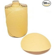 Benchmark Abrasives 5" PSA Gold Self Adhesive DA Sanding Disc Roll Aluminum Oxide Grains (100 Discs) - 120 Grit