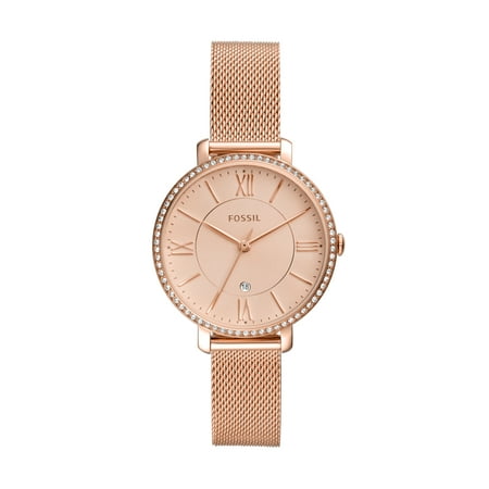 Fossil Women's Jacqueline Three-Hand Date, Rose Gold-Tone Stainless Steel Watch, ES4628