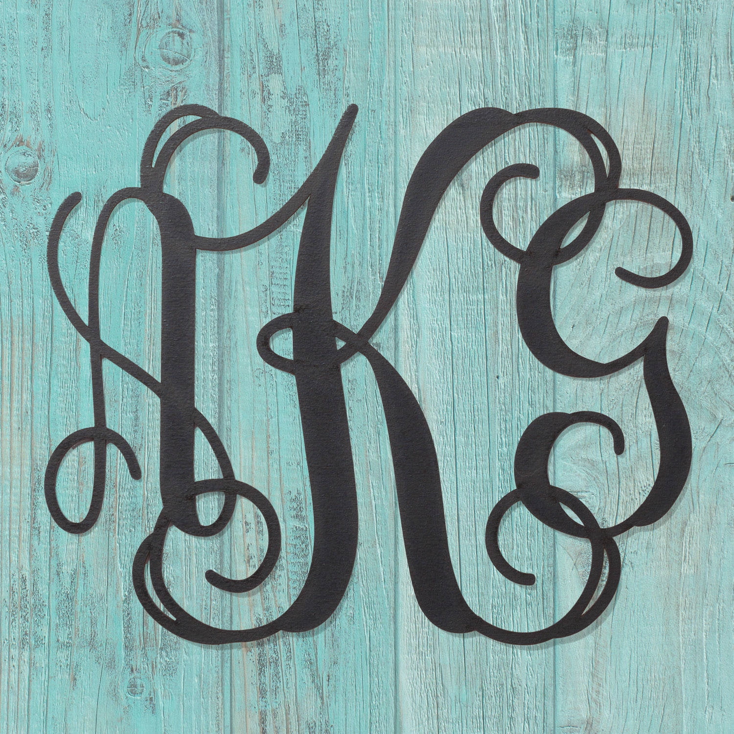 Generic Personalized Black Wood Monogram Plaque