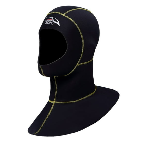 Keep Diving DH-321 Nylon Dive Cap Cold-proof Flexible Hood Men Women Head Cover Surfing Leakproof Underwater Hat Watersports Yellow Line L
