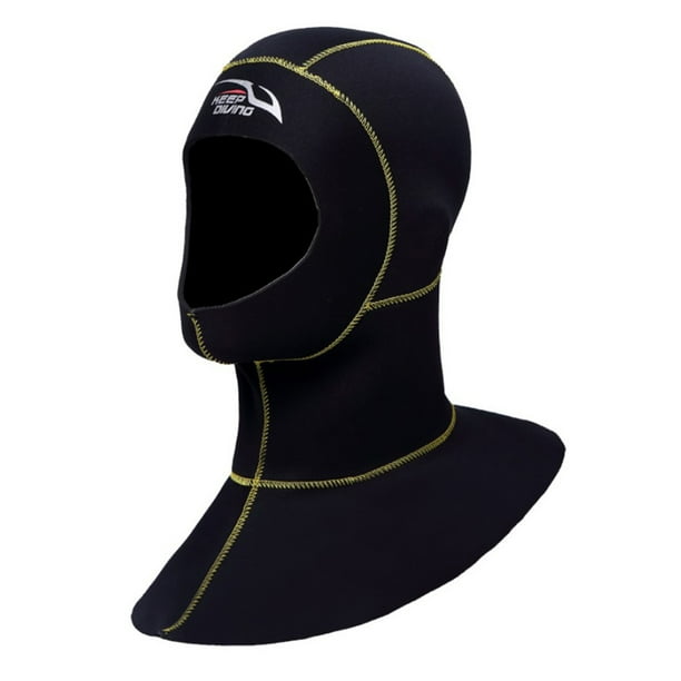Sigue buceando DH-321 Gorro de buceo de nailon Capucha flexible a prueba de frío Hombres Mujeres Head Cover Surf a prueba de fugas Underwater Hat Watersports Amarillo Línea L kenally OD002585-08B