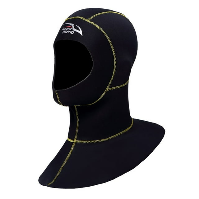 Sigue buceando DH-321 Gorro de buceo de nailon Capucha flexible a prueba de frío Hombres Mujeres Head Cover Surf a prueba de fugas Underwater Hat Watersports Amarillo Línea L Speravity OD002585-08B