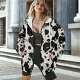 thumbnail image 3 of Renewold Black Cow Zebra Print Women's Oversized Casual Hoodies Fleece Jackets Hoodies Drop Shoulder Pullover Full Zip Long Sleeve Fleece Sweatshirts Y2K Jackets Sweater for Ladies Girls, XL, 3 of 7