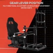 Supllueer 3060 Aluminum Racing Cockpit With Comfortable Black Seat & Monitor Stand,Fits For Thrustmaster Logitech G920 Fanatec.Excluding electronic devices