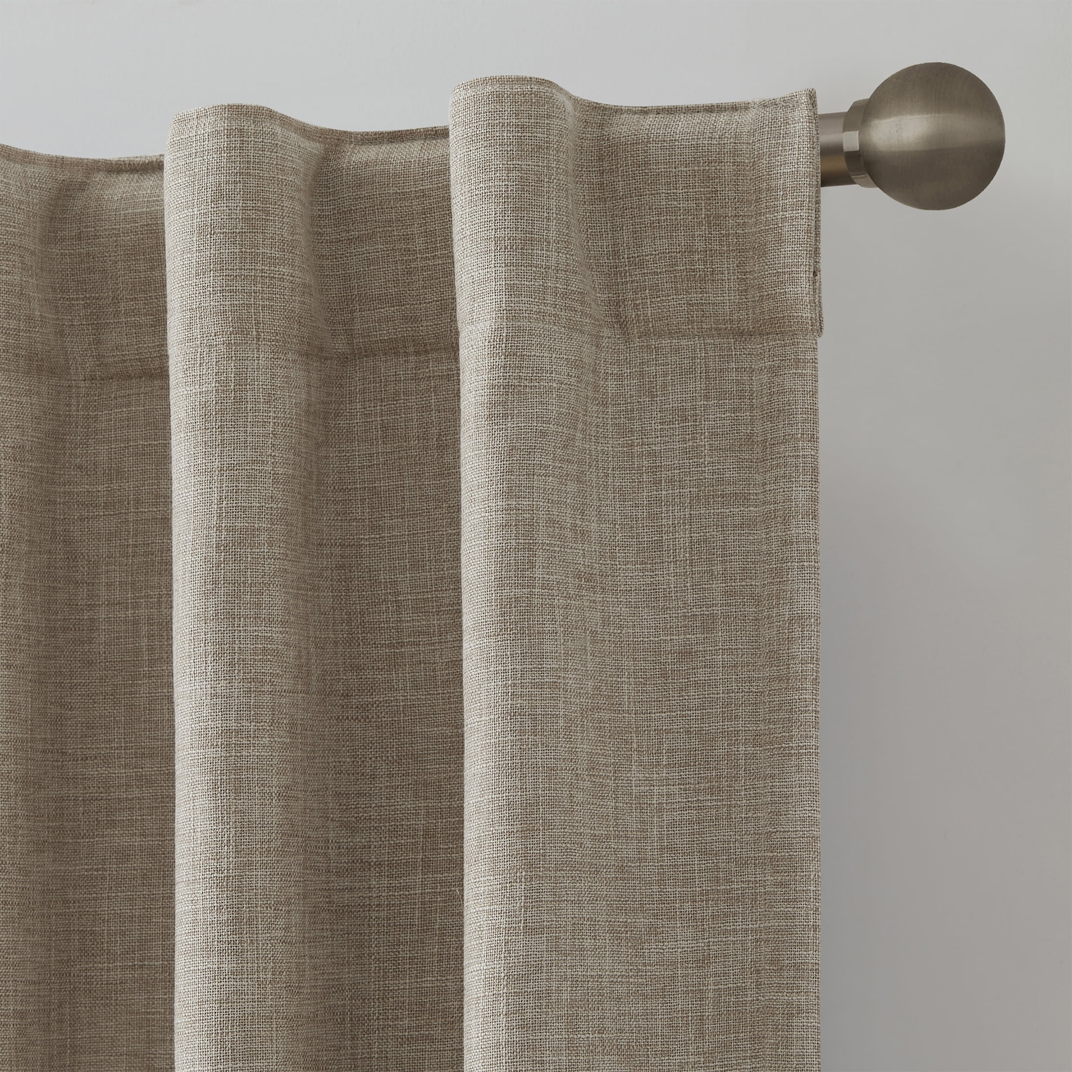 My Texas House Solid White Pepper Rod Pocket Back Tab Blackout Curtain Panel, 52" x 108"