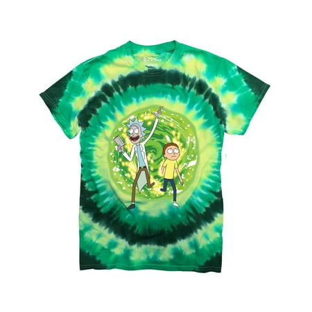 Ripple Junction Rick and Morty Large Portal Adult T-Shirt Green Tye (Best Mortys Pocket Mortys)