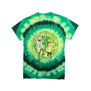 Rick and Morty Adult Tie Dye T-Shirt Large Portal Cartoon Shirt Officially Licensed Large Green