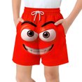 thumbnail image 1 of Pantalones cortos de bolsillo para niños con cordón elástico estampado casual traje de baño pantalones de cinco puntos, 1 of 9