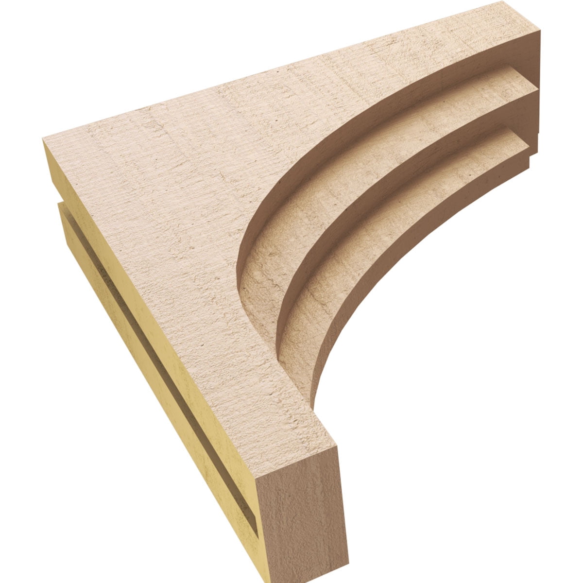 5"W x 20"D x 20"H Thin Rockford Rough Cedar Woodgrain TimberThane Corbel, Primed Tan