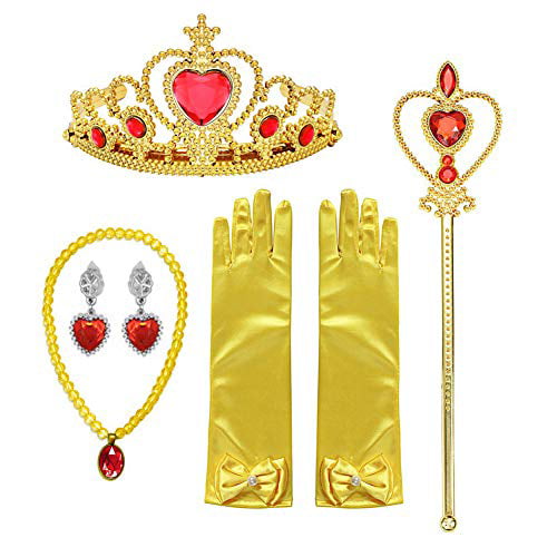 Orgrimmar Princess Dress Up Accessories Gloves Tiara Crown Wand Necklaces Presents for Kids Girls 