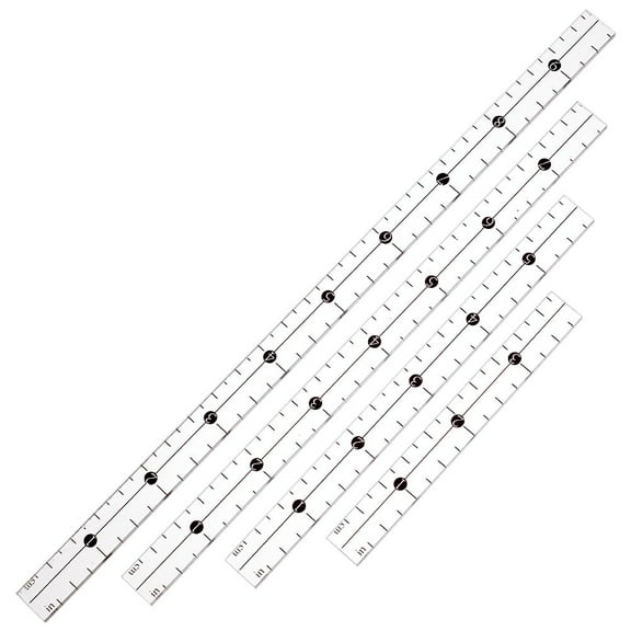 4Pcs Acrylic Grid Ruler 4/6/8/10 Inch Acrylic Quilting Template Ruler Acrylic Sewing Patchwork Ruler Sets Rectangle Quilt Rulers for Cutting Pattern Sewing Making Clothing DIY Supplies