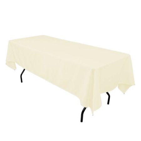 

10 pack 60 ×102 Seamless 100% Polyester rectangular Tablecloth 25 COLORS Dine Ivory