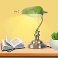 thumbnail image 6 of Novaretro Green Glass Bankers Desk Lamp with USB & Type-C Charging ports,14.17"H, Brass Finish Base, 6 of 8