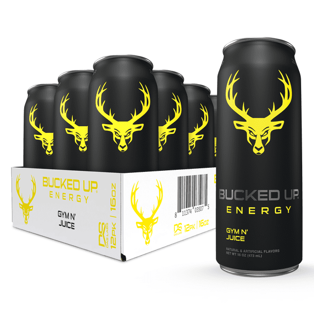 Bucked Up Energy Drink, Gym N' Juice, 12 Cans, 16 fl oz, 300 mg