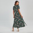 thumbnail image 2 of Christmas Floral Dragonfly Pattern Printed Short Sleeve Maxi Dress, Jesus Christian Fashion Summer Maxi Dress For Women, 2 of 4