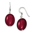 thumbnail image 1 of Sterling Silver Red Jade Dangle Earrings QE6321, 1 of 2