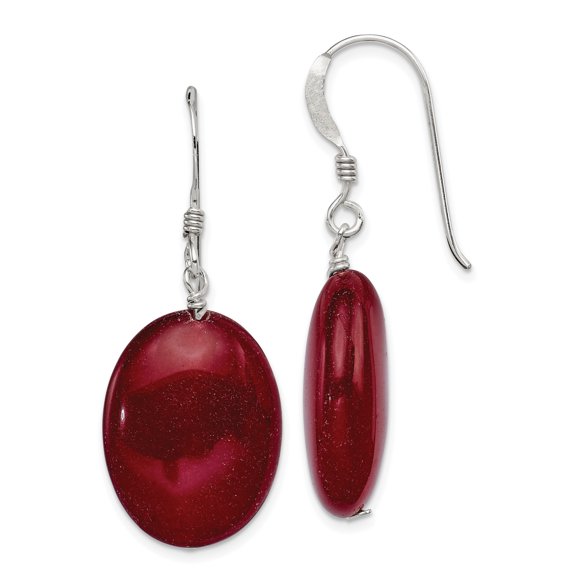 Primal Silver Sterling Silver Red Jade Dangle Earrings