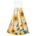 thumbnail image 7 of Yayeee Kitchen Hanging Hand Towels Set of 2 with Loop Bathroom Absorbent Tie Towel, Beige Sunflowers, 7 of 7
