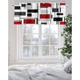 thumbnail image 5 of Curtain Valance for Windows,Red Color Block Abstract Geometric Kitchen Valances Rod Pocket Short Curtains,Irregular Line Window Treatment Panel for Bedroom Bathroom 54x18in, 5 of 9