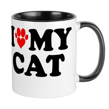 

CafePress - I Heart My Cat Mug - Ceramic Coffee Tea Novelty Mug Cup 11 oz