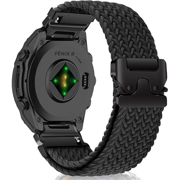 wonima11 Nylon Band for 51mm of Garmin Fenix 8 Pro/Quatix 8/Tactix 8, 26mm Stretchy Braided Nylon Sport Strap for Garmin Fenix 7X/7X Pro/6X, D2 Mach 1 Pro, Enduro 3/2 - Black
