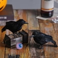 thumbnail image 4 of Opvise 1 Set Feathered Crow Statue Handmade Realistic Looking Foam Fake Crow Ornament E, 4 of 8