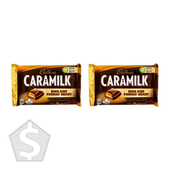 Cadbury Barres de Chocolat au Caramel Format King, 24 X 78 g - Lot de 2