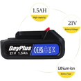 thumbnail image 3 of 21V 1500mAh Battery for Dayplus Cordless Reciprocating Saw/Cordless Chainsaw, Electric Rechargeable Li-ion Battery (ONLY 1pcs Battery), 3 of 3