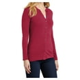 thumbnail image 4 of Yellow Rooster Women's Concept Stretch Button Front Cardigan Rich Red S, 4 of 6