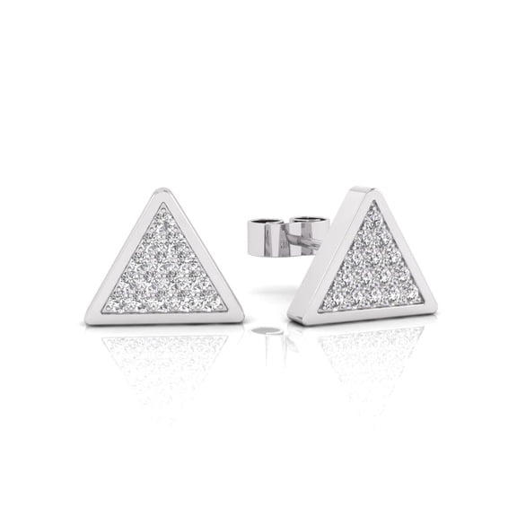 TimeLe$$ Classics Triangle Shape Natural Diamond Stud Earrings in 10K White Gold