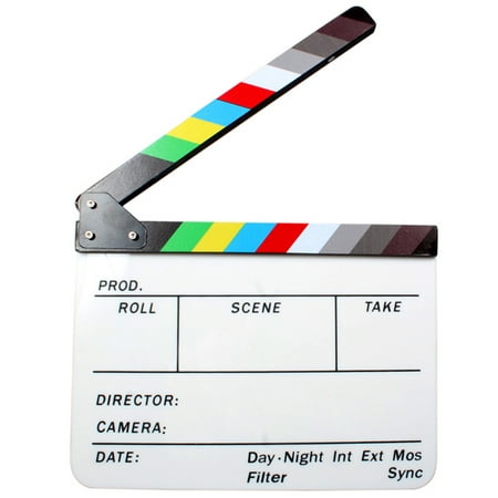 Image of Acrylic Clapboard Dry Erase Director Film Movie Clapper Board Slate 9.6 * 11.7in