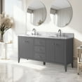 thumbnail image 2 of Vanity Art 60" Bathroom Vanity with Sink, Freestanding Storage Cabinet with Engineered Marble Top, Flip Down Tray, Drawer, and Shelve, 2 of 8