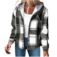 thumbnail image 5 of Jackets for Women DYTTDG Women's Winter Casual Drawstring Hooded Jacket Long Sleeve Button Tweed Warm Top Great Gifts for Less, 5 of 6