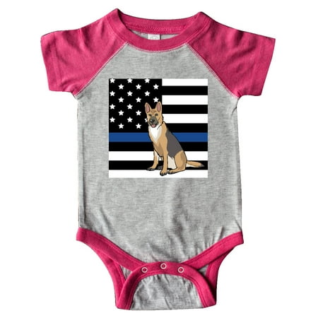 

Inktastic Police K 9 Blue Line Flag Gift Baby Boy or Baby Girl Bodysuit