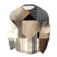 thumbnail image 2 of Ceisia Men's All-Season Casual Regular Fit Crew Neck Sweatshirt Abstract Geometric Polka Dot Stripe Patchwork Print Waffle Knit Stretch Fabric Multicolor L Gifts, 2 of 3