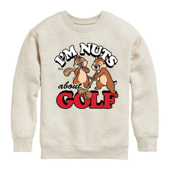 Disney - I'm Nuts About Golf - Toddler & Youth Crewneck Fleece Sweatshirt