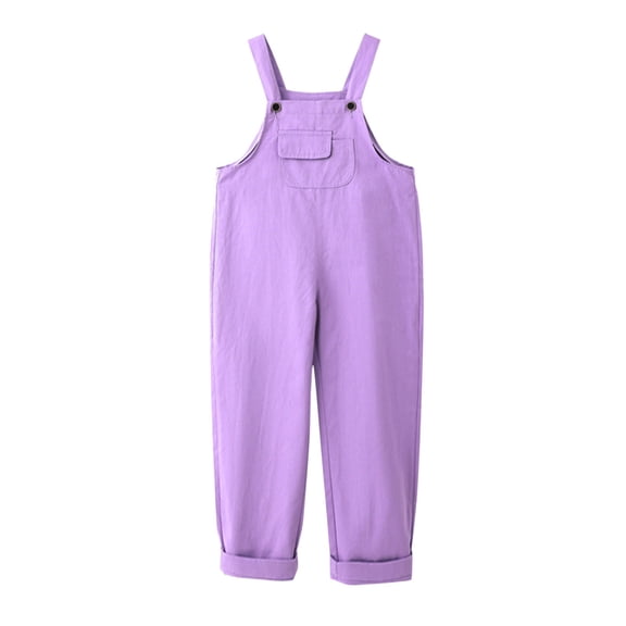 ZLBDYG Baggy Bib Overall for Girls Straight Leg Jumpsuit Wide Leg Suspender Pants Preppy Solid Pocket Dungarees Pants