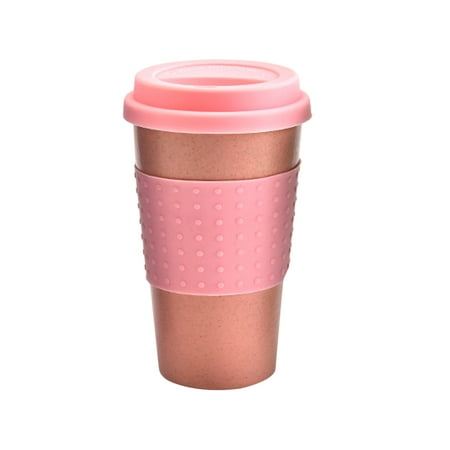 

Wheat Straw Water Mug Creative Coffee Cup Water Cup Stylish Drinking Cup Milk Mug for Home Office Car (Pink)
