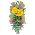 thumbnail image 1 of Small Pendant Light Spring and Summer Peony Flower Rabbits Ear Leaf Wreath Simulation Decorative Pendant 58cm/22.83In, 1 of 7