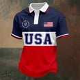 thumbnail image 2 of CONROSES 250Th Anniversary Usa Men's Short Sleeve Polo Shirts Patriotic Usa Flag Graphic Collared Independence Day Polo Shirt for Men 4Th Of July Golf Shirts, 2 of 3