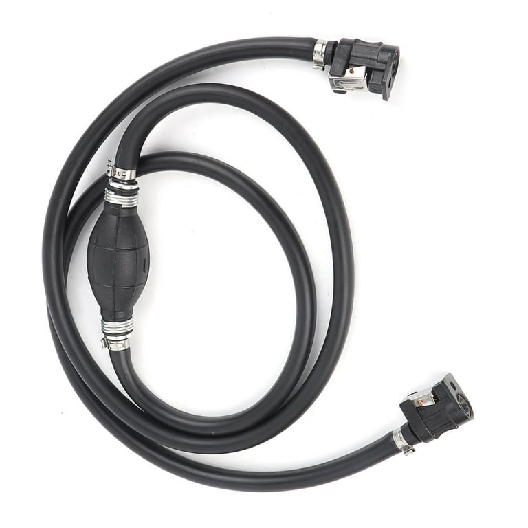 JUSTHERE Fuel Gas Line Assembly, 3/8in Fuel Line Hose For Boat Motor With Primer Bulb Connector For OMC Johnson Evinrude, Yamaha, Boat, RV, Caravan, Marine, Tractor