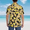 thumbnail image 6 of Yellow Small Flowers Hawaiian Shirts For Men, Summer Short-Sleeve Relaxed-Fit Button-Down Shirts Medium, 6 of 9