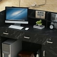thumbnail image 4 of WIAWG Office Reception Desk with Counter, Modern Reception Station with Drawer, Black, 4 of 8