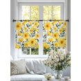 thumbnail image 3 of Yellow Floral Spring Sheer Curtains 45 Inch Length 2 Panels Set, Farmhouse Botanical Summer Voile Window Treatment Rod Pocket Small Kitchen Curtains Drapes for Bedroom 52"x45"x2, 3 of 7