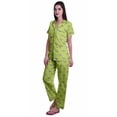 thumbnail image 2 of Moomaya Ensemble de Pyjama en Coton Imprimé à Col Cranté, Boutonné, pour Femmes, Tenue de Nuit, 2 of 6